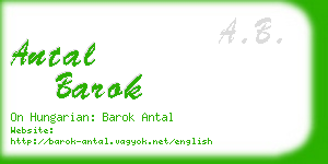 antal barok business card